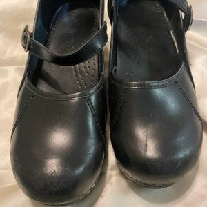 Sanita Black Mary Jane clogs